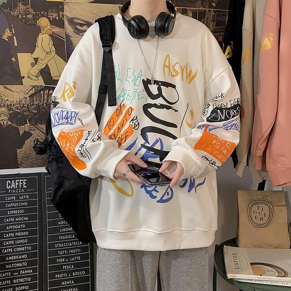 spring hong kong fashion men's loose print casual large size round collar hoodie jacket hoodies & sweatshirts, Black
spring hong kong fashion men's loose print casual large size round collar hoodie jacket hoodies & sweatshirts, Black