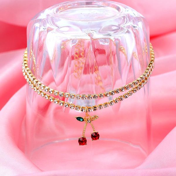 anklets 2pcs/set korean sweet cherry rhinestone bracelets for women gold color crystal chain anklet on leg foot beach jewelry, Red;blue
anklets 2pcs/set korean sweet cherry rhinestone bracelets for women gold color crystal chain anklet on leg foot beach jewelry, Red;blue