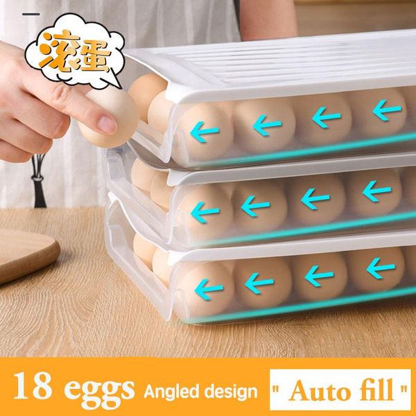 automatic filling stackable refrigerator 18pcs eggs storage box dispensers with lid for kitchen organizer container tools bottles & jar jars
automatic filling stackable refrigerator 18pcs eggs storage box dispensers with lid for kitchen organizer container tools bottles & jar jars