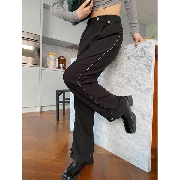 women's pants & capris 2021 arrival spring/autumn women black ankle-length casual loose button patchwork waist wide leg v75, Black;white
women's pants & capris 2021 arrival spring/autumn women black ankle-length casual loose button patchwork waist wide leg v75, Black;white