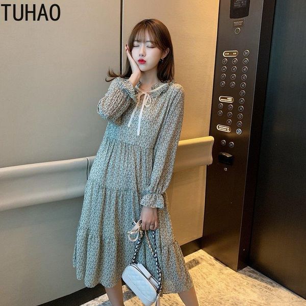 casual dresses tuhao women chiffon preppy style floral print ruffled women's long dress retro office lady vestido wm90, Black;gray
casual dresses tuhao women chiffon preppy style floral print ruffled women's long dress retro office lady vestido wm90, Black;gray