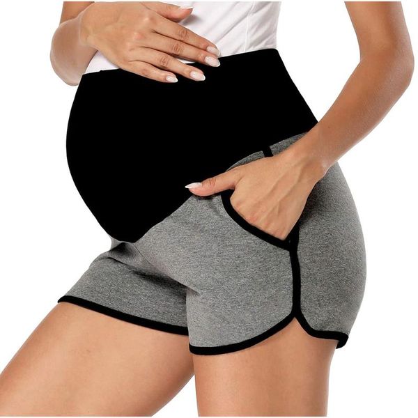 maternity bottoms women's summer thin short legging high elasticity pregnant supporting abdomen pockets seamless shorts, White
maternity bottoms women's summer thin short legging high elasticity pregnant supporting abdomen pockets seamless shorts, White