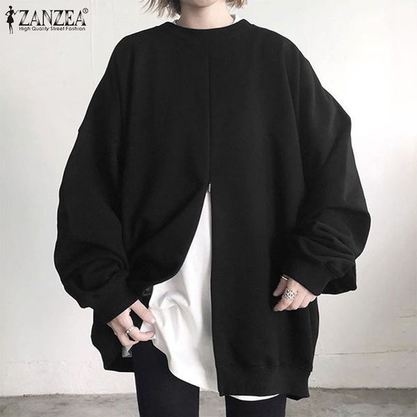 women's sweaters casual solid baggy sweatshirt 2021 fashion women crew neck long sleeve blouse zipper front slit pullover hoo, White;black
women's sweaters casual solid baggy sweatshirt 2021 fashion women crew neck long sleeve blouse zipper front slit pullover hoo, White;black