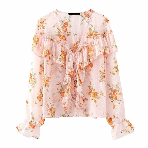 stylish chic ruffles floral print blouses spring fashion women buttons flare sleeve shirts elegant ladies 210531, White
stylish chic ruffles floral print blouses spring fashion women buttons flare sleeve shirts elegant ladies 210531, White