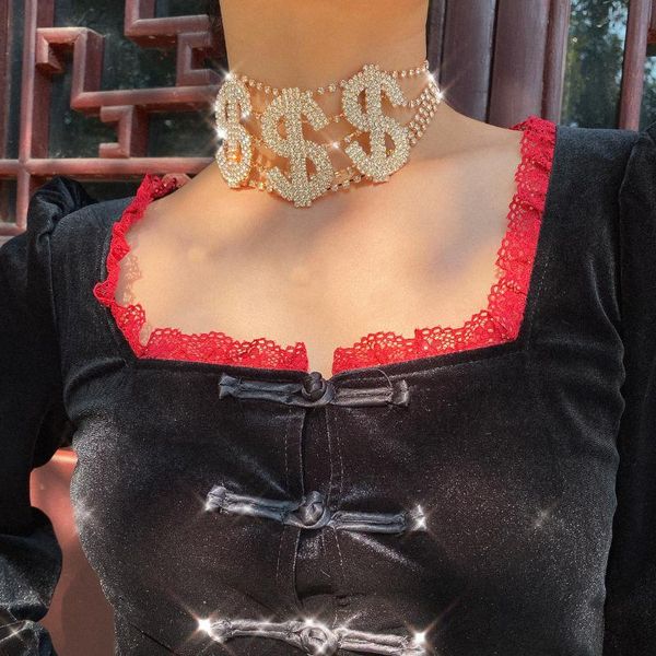 ins harajuku wind rhinestone dollar sign clavicle chain fashion jewelry choker necklaces adjustable necklace for women chokers, Golden;silver
ins harajuku wind rhinestone dollar sign clavicle chain fashion jewelry choker necklaces adjustable necklace for women chokers, Golden;silver