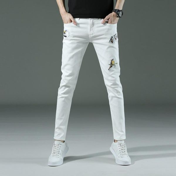 fashion trendy embroidery letters men college boys skinny runway zipper denim pants destroyed ripped jeans white men's, Blue
fashion trendy embroidery letters men college boys skinny runway zipper denim pants destroyed ripped jeans white men's, Blue