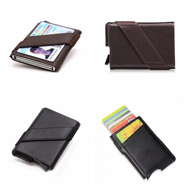 card holders 1 piece leather and aluminum men women holder genuine vintage mini safe antimagnetic purse case, Brown;gray
card holders 1 piece leather and aluminum men women holder genuine vintage mini safe antimagnetic purse case, Brown;gray