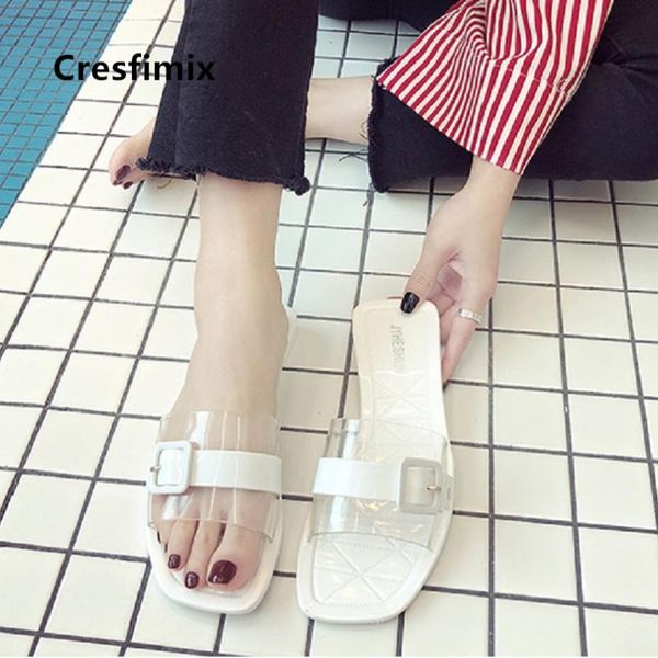 cresfimix women cute white comfortable jelly slip on flat slippers lady casual black slides vrouwen pantoffels e5048
cresfimix women cute white comfortable jelly slip on flat slippers lady casual black slides vrouwen pantoffels e5048