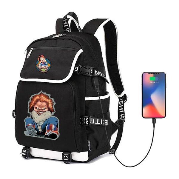 the est chucky print neutral backpack bag shoulder waterproof student canvas casual knapsack for teenage black and navy blue school bags
the est chucky print neutral backpack bag shoulder waterproof student canvas casual knapsack for teenage black and navy blue school bags