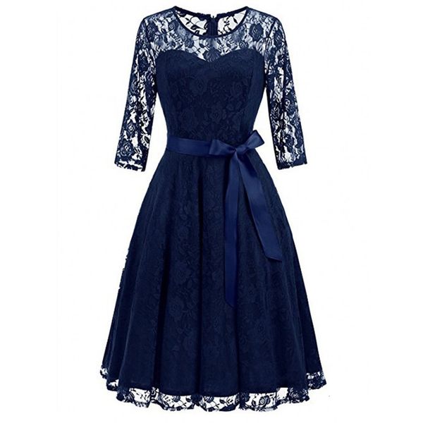 dresses fashion ladies embroidery elegant women summer lace 3/4 sleeve a-line casual evening party dress vestidos, Black;gray
dresses fashion ladies embroidery elegant women summer lace 3/4 sleeve a-line casual evening party dress vestidos, Black;gray