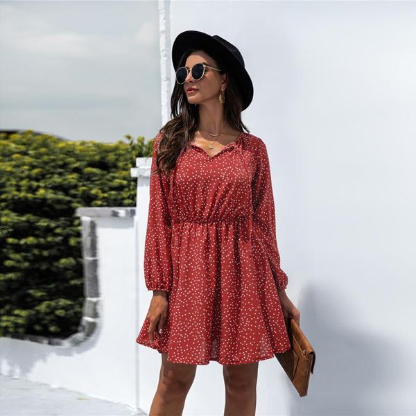 casual dresses v-neck lace up polka dot print short dress autumn winter women long sleeve high waist slim mini vestidos female, Black;gray
casual dresses v-neck lace up polka dot print short dress autumn winter women long sleeve high waist slim mini vestidos female, Black;gray