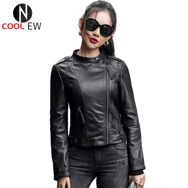 women's leather & faux ptslan 2021 real sheepskin genuine jacket fashion good quality coat p7015, Black
women's leather & faux ptslan 2021 real sheepskin genuine jacket fashion good quality coat p7015, Black