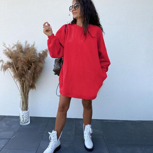 casual dresses fashion o-neck long sleeve sweatshirt dress women 2021 autumn winter loose white for woman robe femme, Black;gray
casual dresses fashion o-neck long sleeve sweatshirt dress women 2021 autumn winter loose white for woman robe femme, Black;gray