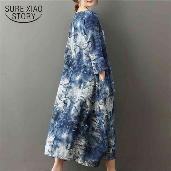 fashion vintage print women dress loose plus size summer o-neck mid calf cotton linen clothing 0280 40 210506, Black;gray
fashion vintage print women dress loose plus size summer o-neck mid calf cotton linen clothing 0280 40 210506, Black;gray