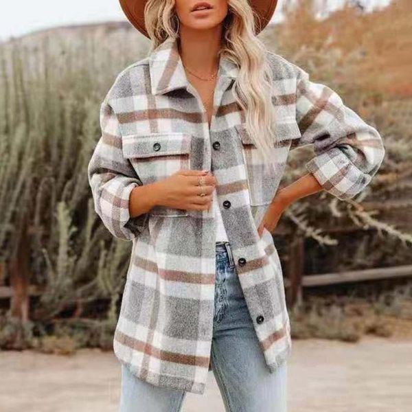 women's jackets autumn jacket long coat casual fashion travel style plaid printing long-sleeved loose straight lapel top, Black;brown
women's jackets autumn jacket long coat casual fashion travel style plaid printing long-sleeved loose straight lapel top, Black;brown