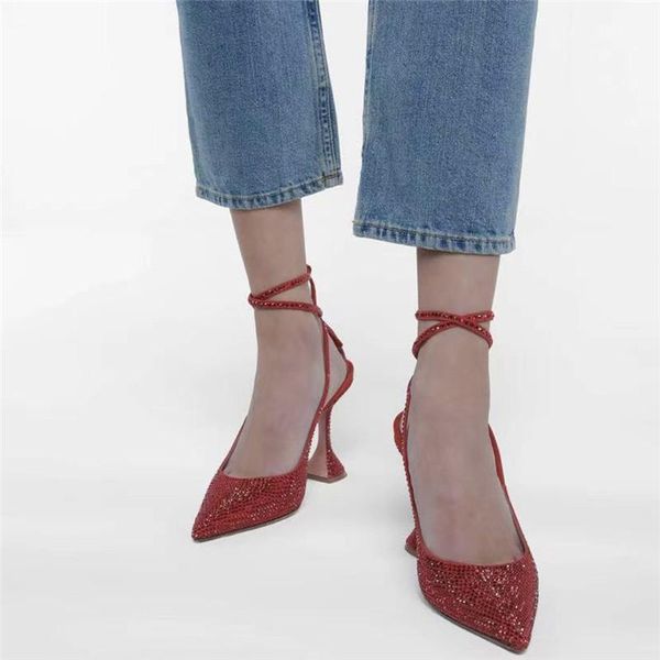sandals 2021 summer diamond women brand designer pointed toe lace up high heels shoes lady party wedding pump, Black
sandals 2021 summer diamond women brand designer pointed toe lace up high heels shoes lady party wedding pump, Black