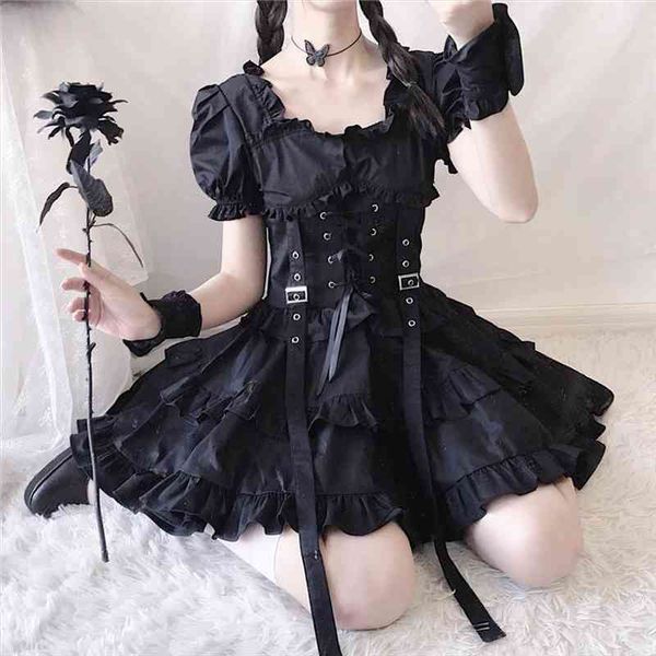 japanese lolita princess black gothic mini bad girl dress kawaii high waist puff sleeve lace ruffles white party robe, Black;gray
japanese lolita princess black gothic mini bad girl dress kawaii high waist puff sleeve lace ruffles white party robe, Black;gray