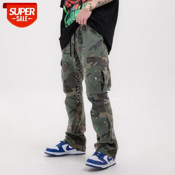 multi-pocket ink-sprayed camouflage overalls men's leopard print stitching bell bottoms distressed washed trousers #kt59, Black
multi-pocket ink-sprayed camouflage overalls men's leopard print stitching bell bottoms distressed washed trousers #kt59, Black