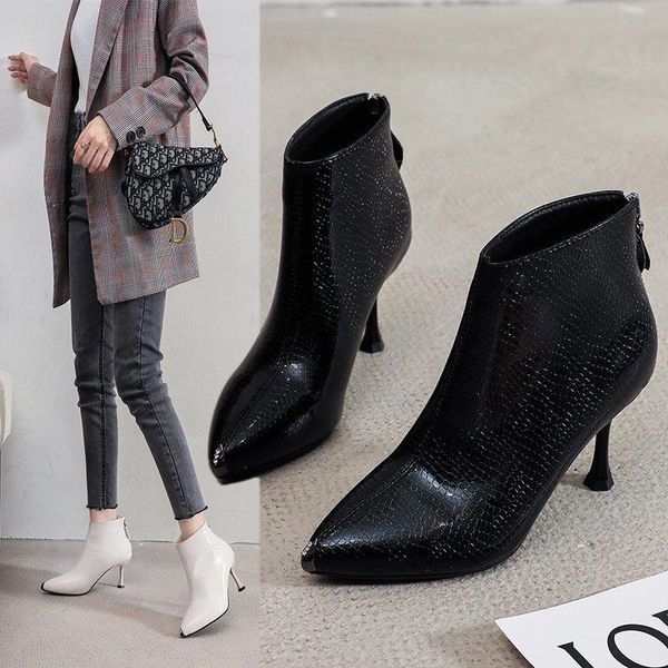 boots 2021 cresfimix women classic pointed toe pu leather side zipper autumn ankle lady cool beige winter high heel, Black
boots 2021 cresfimix women classic pointed toe pu leather side zipper autumn ankle lady cool beige winter high heel, Black