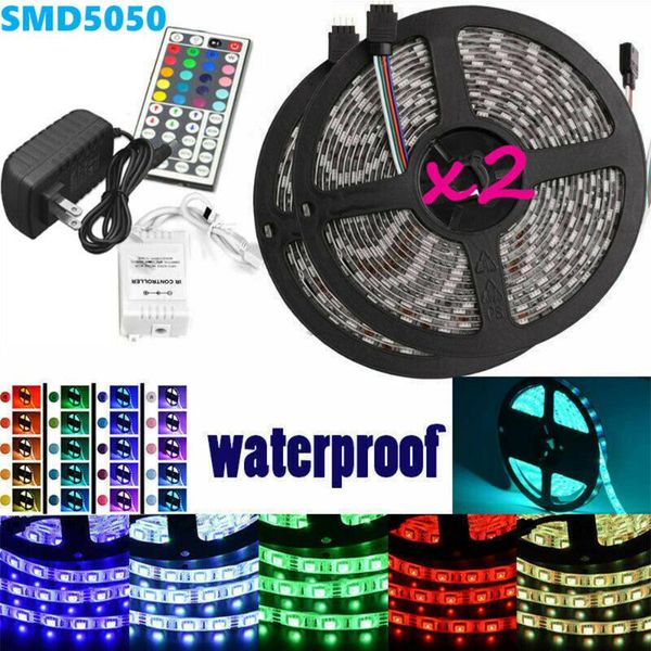 2*5m 32.8 ft led strip lighting tape 12v light ribbon smd rgb 300leds flexible color changing with remote control strips
2*5m 32.8 ft led strip lighting tape 12v light ribbon smd rgb 300leds flexible color changing with remote control strips