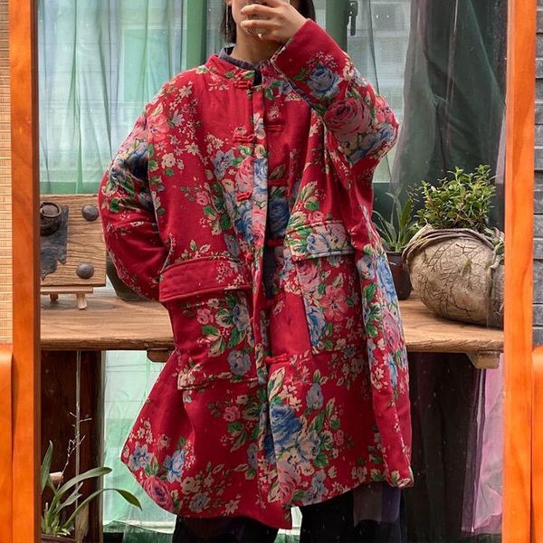 women's down & parkas johnature women print flower warm cotton winter coats o-neck long sleeve 2021 loose big packets vintage, Black
women's down & parkas johnature women print flower warm cotton winter coats o-neck long sleeve 2021 loose big packets vintage, Black
