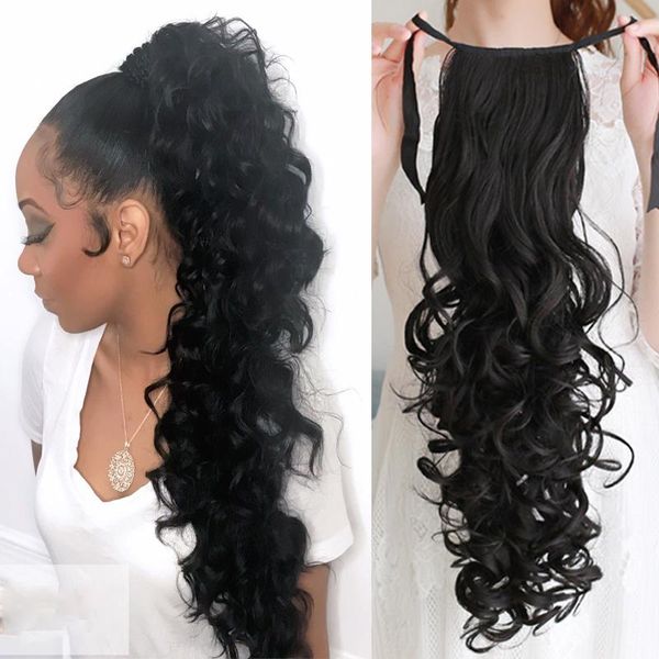 synthetic wigs wave curls extended long ponytail clip curly hair wig heat-resistant headwear 55cm, Black
synthetic wigs wave curls extended long ponytail clip curly hair wig heat-resistant headwear 55cm, Black
