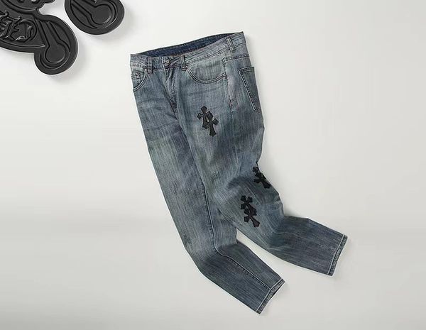 crosin fashion brand classic c h heavy industry leather cross embroidery couple jeans, Black
crosin fashion brand classic c h heavy industry leather cross embroidery couple jeans, Black