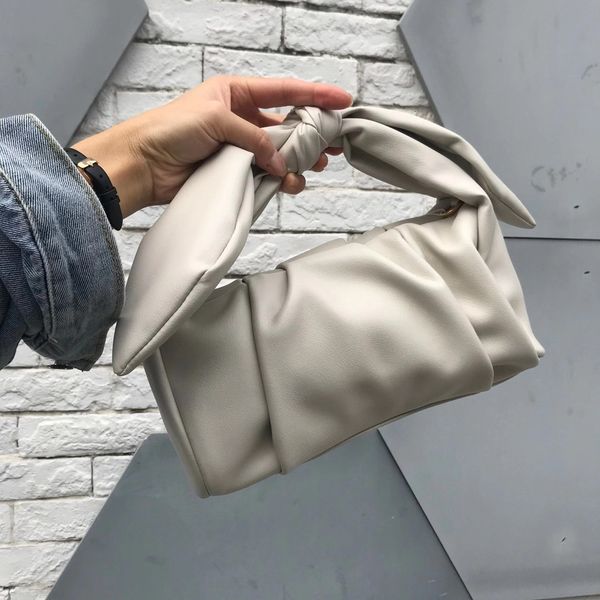bow satin portable pleated cloud bag for spring and summer
bow satin portable pleated cloud bag for spring and summer