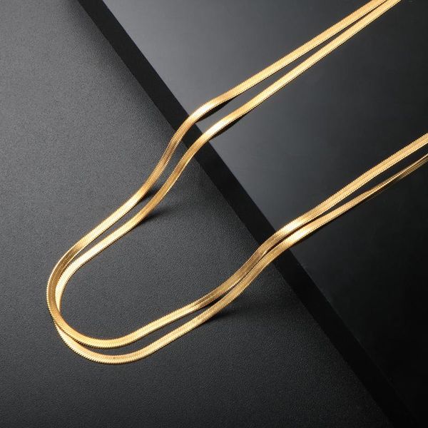 chokers ladies necklace double layer flat snake bone high-grade simple titanium steel gold kpop plated small clavicle chain, Golden;silver
chokers ladies necklace double layer flat snake bone high-grade simple titanium steel gold kpop plated small clavicle chain, Golden;silver