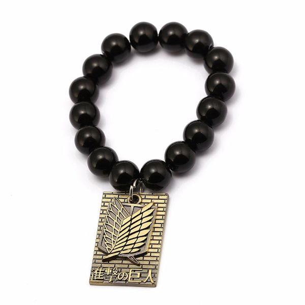 charm bracelets attack on titan handmade badge rose training scout legion natural black onyx beads bracelet women men jewelry hc12407, Golden;silver
charm bracelets attack on titan handmade badge rose training scout legion natural black onyx beads bracelet women men jewelry hc12407, Golden;silver