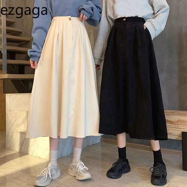 ezgaga high waist skirts women autumn new korean fashion all-match a-line big swing solid loose ladies y2k skirts elegant 210430, Black
ezgaga high waist skirts women autumn new korean fashion all-match a-line big swing solid loose ladies y2k skirts elegant 210430, Black