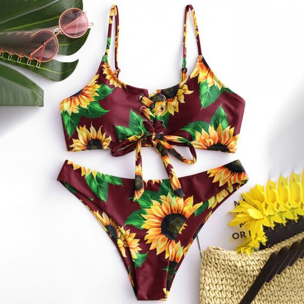 2021 new ties front bikini wine red sunflowers brazilian bikinis set biquini swimsuit swimwear women bathing suit
2021 new ties front bikini wine red sunflowers brazilian bikinis set biquini swimsuit swimwear women bathing suit