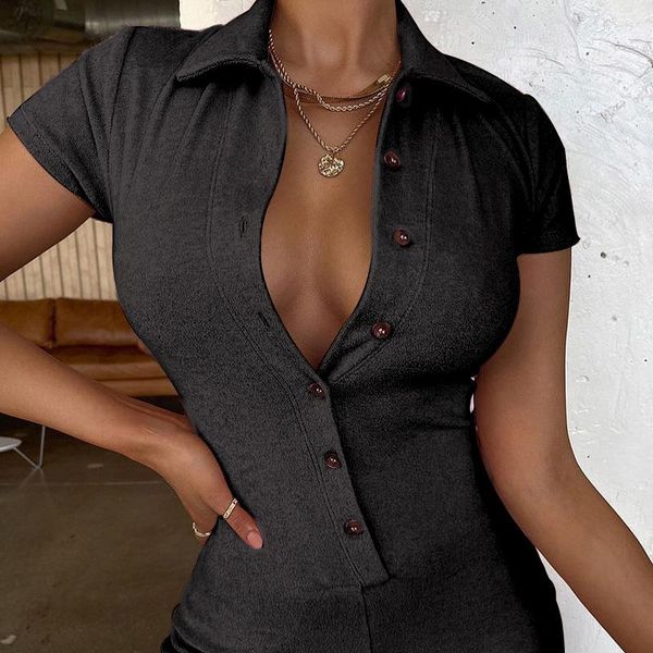 women's tracksuits tight girl cute pink lapel button jumpsuit shorts summer 2021 european and american cross border casual wear, Gray
women's tracksuits tight girl cute pink lapel button jumpsuit shorts summer 2021 european and american cross border casual wear, Gray