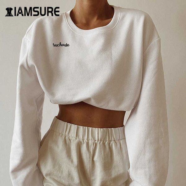 iamsure korean fashion streetwear outfits cropped sweatshirts 2020 autumn long sleeve letter embroidery women's sweatshirts y0820, Black
iamsure korean fashion streetwear outfits cropped sweatshirts 2020 autumn long sleeve letter embroidery women's sweatshirts y0820, Black