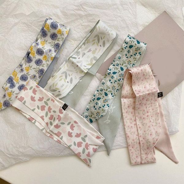 scarves 2021 multifunction floral print small scarf women riband turban headband bags narrow long wrist ribbon, Blue;gray
scarves 2021 multifunction floral print small scarf women riband turban headband bags narrow long wrist ribbon, Blue;gray