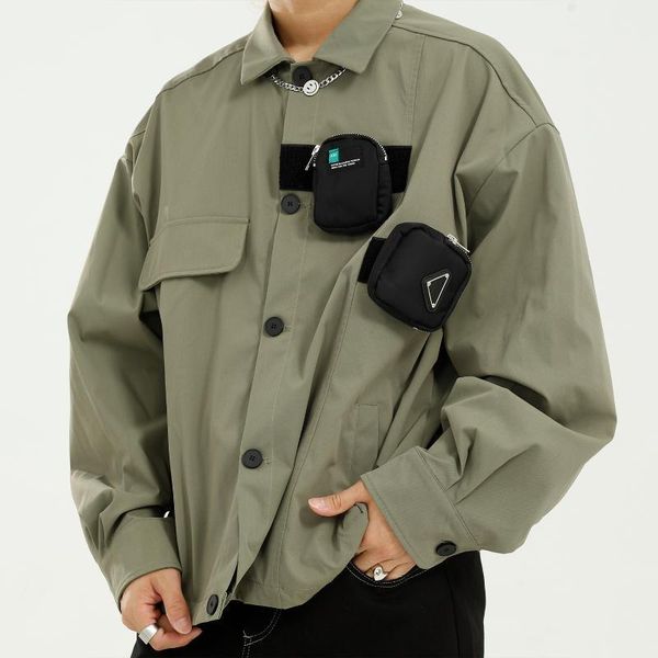 male streetwear fashion hip hop loose short cargo jacket outerwear men bag long sleeve casual shirt style coat men's jackets, Black;brown
male streetwear fashion hip hop loose short cargo jacket outerwear men bag long sleeve casual shirt style coat men's jackets, Black;brown