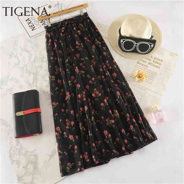 tigena floral print long maxi skirt women fashion summer high waist pleated female boho holiday chiffon sun 210621, Black
tigena floral print long maxi skirt women fashion summer high waist pleated female boho holiday chiffon sun 210621, Black