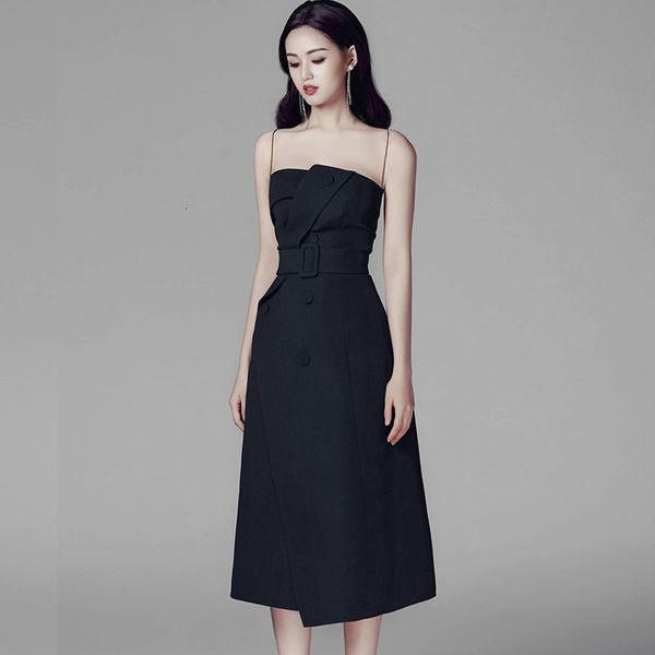 casual dresses summer office ladies slash neck irregular black women business spaghetti strap female double breasted sashes midi 0, Black;gray
casual dresses summer office ladies slash neck irregular black women business spaghetti strap female double breasted sashes midi 0, Black;gray