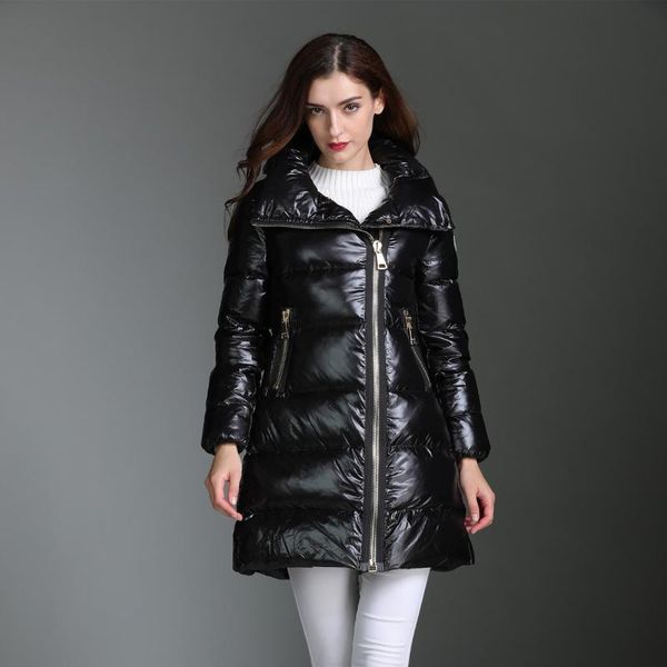 women's vests 2021 style down jacket mid-length thick copper zipper, Black;white
women's vests 2021 style down jacket mid-length thick copper zipper, Black;white