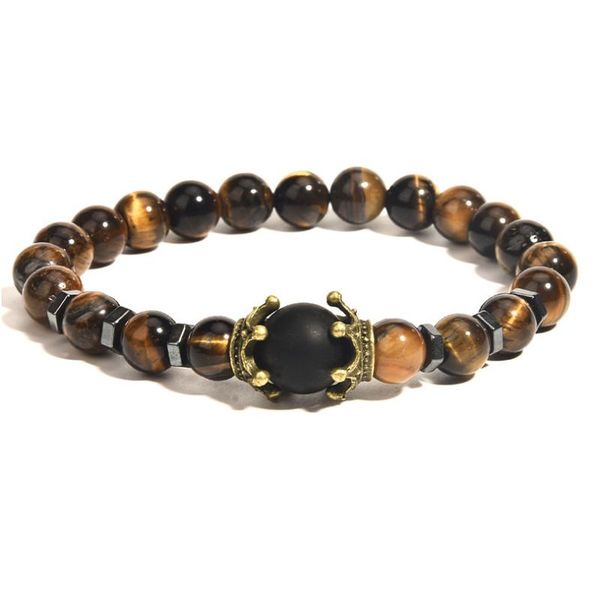 beaded, strands fashion luxury alloy crown tiger eye stone beads bracelet for men, Black
beaded, strands fashion luxury alloy crown tiger eye stone beads bracelet for men, Black