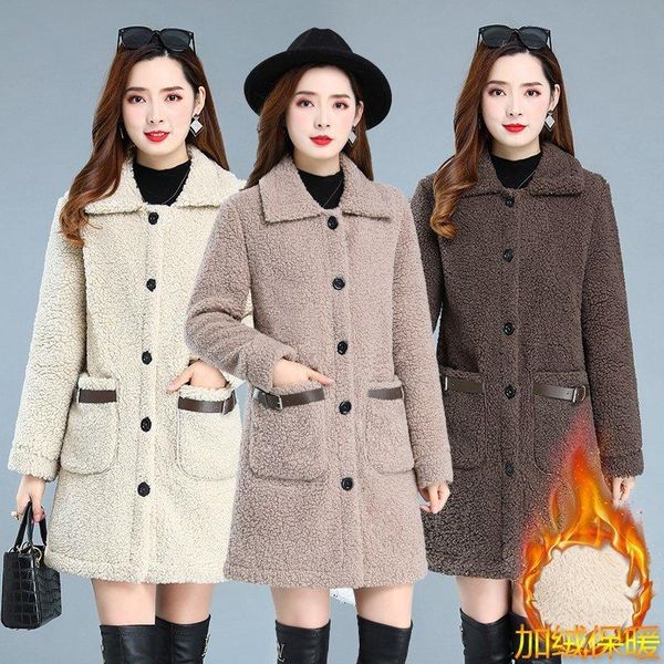 women's fur & faux jacket parka winter clothing women 2021 ladies long coat lapel overcoat warm plus size female plush coats, Black
women's fur & faux jacket parka winter clothing women 2021 ladies long coat lapel overcoat warm plus size female plush coats, Black