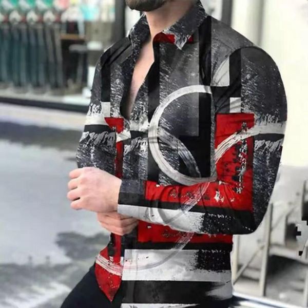 men's casual shirts men fashion turn-down collar buttoned retro digital cool printing shirt long sleeve streetwear spring, White;black
men's casual shirts men fashion turn-down collar buttoned retro digital cool printing shirt long sleeve streetwear spring, White;black