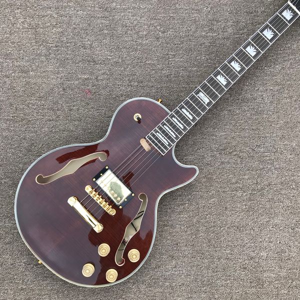 rosewood fingerboard electric guitar, flame maple & back, f hole, double convex surface body
rosewood fingerboard electric guitar, flame maple & back, f hole, double convex surface body