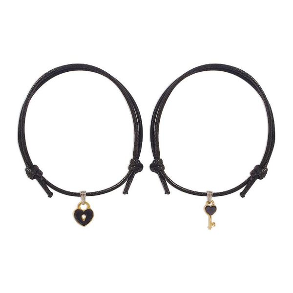 link, chain fashion couple bracelets for lovers lock key pendant bracelet women men leather minimalist jewelry gift, Black
link, chain fashion couple bracelets for lovers lock key pendant bracelet women men leather minimalist jewelry gift, Black