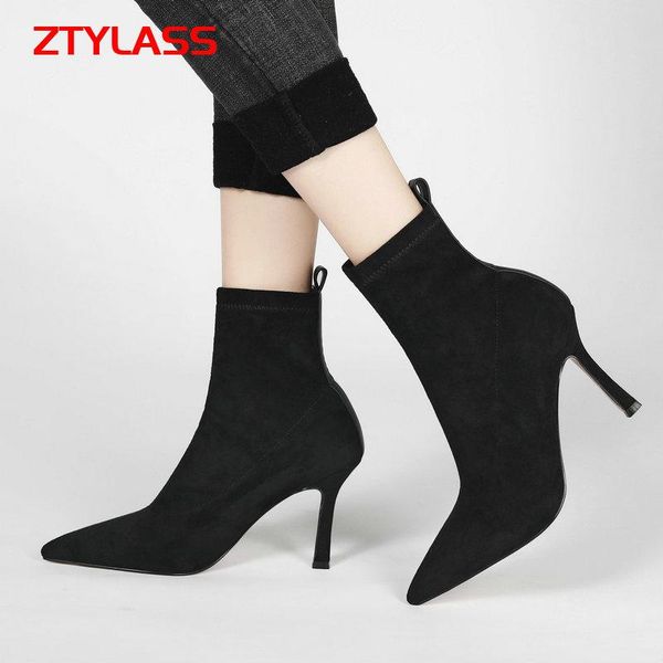 boots autumn women fashion spaper pointed toe stretch thin high heel ankle slip on ladies shoes size 34-43, Black
boots autumn women fashion spaper pointed toe stretch thin high heel ankle slip on ladies shoes size 34-43, Black