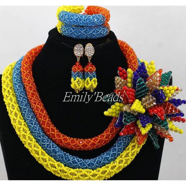 earrings & necklace multicolored african costume flower set bridal crystal wedding jewelry 2021 alj146, Silver
earrings & necklace multicolored african costume flower set bridal crystal wedding jewelry 2021 alj146, Silver