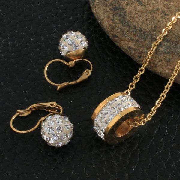 earrings & necklace fashion round style stainless steel jewelry sets for women and girl gold color pendants sffaawbh, Silver
earrings & necklace fashion round style stainless steel jewelry sets for women and girl gold color pendants sffaawbh, Silver
