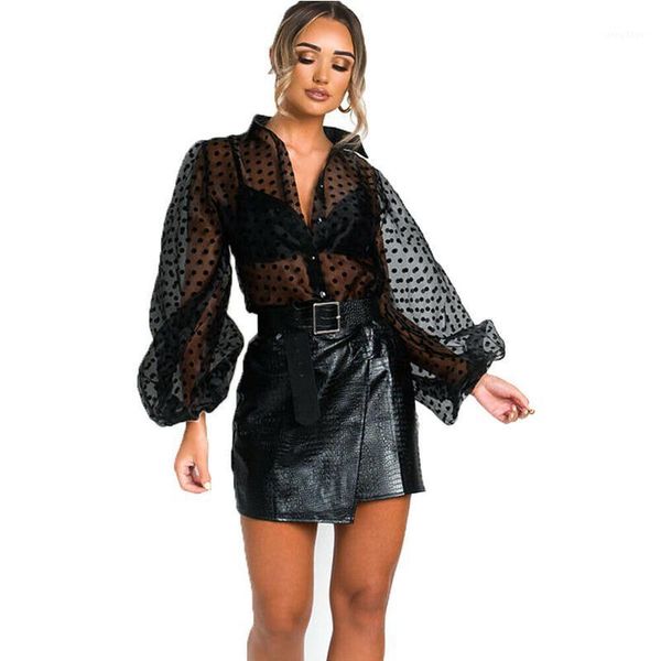 women's blouses & shirts meihuida women polka dot mesh sheer see-through long sleeve blouse tee office lady elegant wear, White
women's blouses & shirts meihuida women polka dot mesh sheer see-through long sleeve blouse tee office lady elegant wear, White