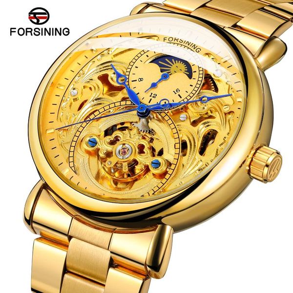 wristwatches forsining men's fashion casual carved hollow moon phase steel belt automatic mechanical watch luxury business male, Slivery;brown
wristwatches forsining men's fashion casual carved hollow moon phase steel belt automatic mechanical watch luxury business male, Slivery;brown