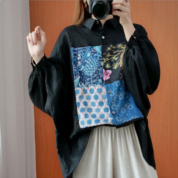 shorts autumn arts style women long sleeve loose shirts vintage print patchwork cotton linen blouses big size femme m576 tzte, White;black
shorts autumn arts style women long sleeve loose shirts vintage print patchwork cotton linen blouses big size femme m576 tzte, White;black